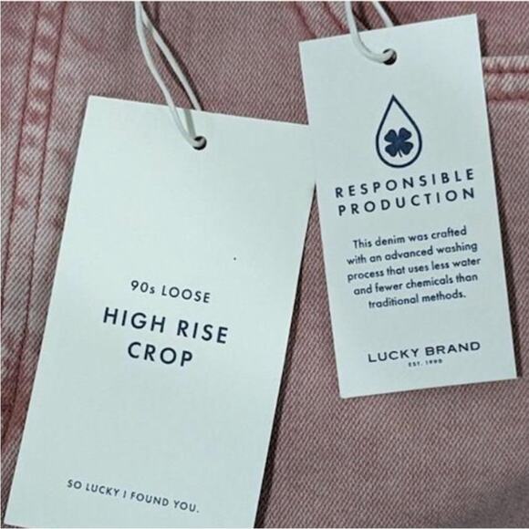 Lucky Brand Pink 90s Loose High Rise Crop Size 6 NWT - Picture 6 of 8